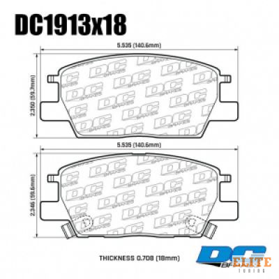 Колодки тормозные DC1913P18 DC brakes Street STR.S+, перед CHEVROLET MALIBU 2015-> ; EQUINOX 2017->