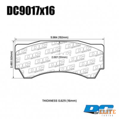 Колодки тормозные DC9017E16 DC Brakes RT.2 Alcon Monoblock 6 CAR97