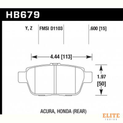 Колодки тормозные HB679Y.600 HAWK LTS задн  Honda Ridgeline ; Acura TL 2009-2013