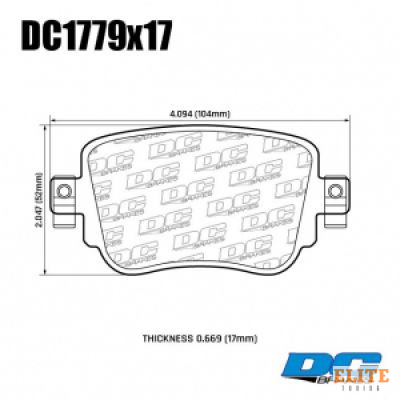 Колодки тормозные DC1779P17 DC brakes Street STR.S+, задние VAG GOLF7; PASSAT; OCTAVIA; AUDI Q3 2014