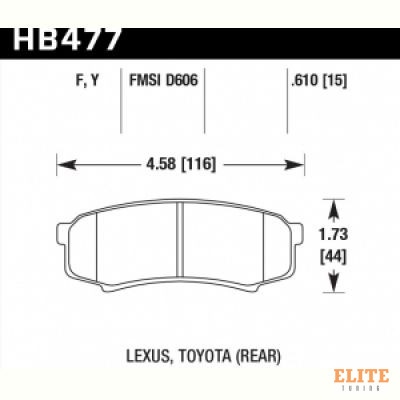 Колодки тормозные HB477F.610 HAWK HPS задние LEXUS GX460, GX470; TOYOTA PRADO 150/120