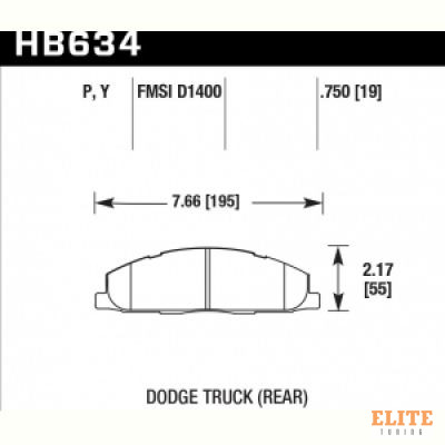 Колодки тормозные HB634P.750 HAWK SuperDuty задн. Dodge RAM 2500