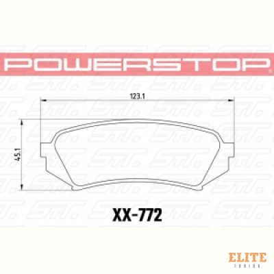 Колодки тормозные 23-772 PowerStop Z23 передние LEXUS LX470; TOYOTA LC100