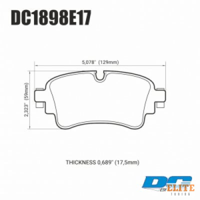 Колодки тормозные DC1898E17 DC brakes RT.2, задн A4 B9; A5 F53; Q5 FYB; Q7 4MB; TOUAREG CR7