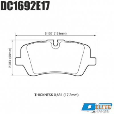 Колодки тормозные DC1692E17 DC brakes RT.2, задние RANGE ROVER SPORT; IV; DISCOVERY V;