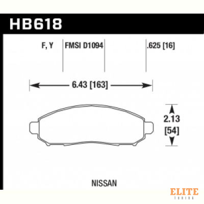 Колодки тормозные HB618Y.625 HAWK LTS передние NISSAN Pathfinder 2005->