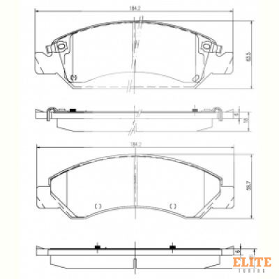 Колодки тормозные HB912P.710 HAWK LTS Cadillac Escalade, Chevrolet, Suburban передние 2015-2020