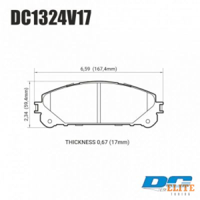 Колодки тормозные DC1324V17 DC Brakes Street STR.S, перед Lexus RX350 2010-> ; HIGHLANDER 2010->