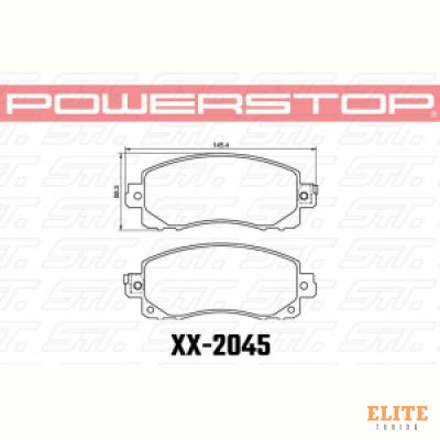 Колодки тормозные 17-2045 PowerStop Z17 передние SUABARU FORESTER 2018-> ; IMPREZA 2016-> ; OUTBACK;