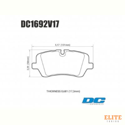 Колодки тормозные DC1692V17 DC brakes Street STR.S, задние RANGE ROVER SPORT; IV; DISCOVERY V;