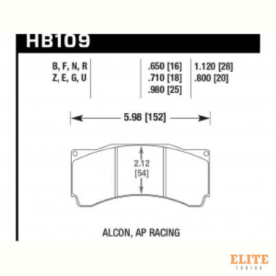 Колодки тормозные HB109Q.710 HAWK DTC-80; AP Racing 18mm