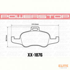 Колодки тормозные 23-1876 PowerStop Z23 передние AUDI TT 2014->