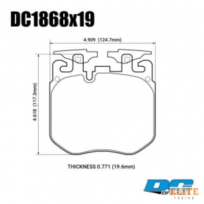 Колодки тормозные DC1868E19 DC brakes RT.2, перед BMW X5 G05; 3 G20, 5 G30, M Performance