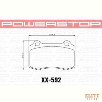 Колодки тормозные 26-592 PowerStop Z26 Brembo тип A, C, F; JBT CM4P1