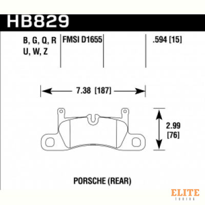 Колодки тормозные HB829N.594 Porsche 911; Cayenne; Boxter задние