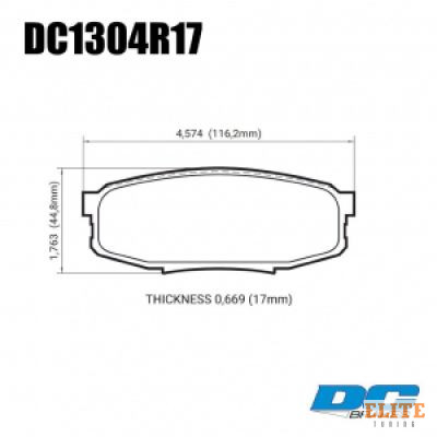 Колодки тормозные DC1304R17 DC brakes Street HD+, задние LEXUS LX570, LX450D, TOYOTA LC200 Tundra
