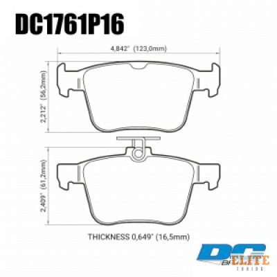 Колодки тормозные DC1761P16 DC brakes Street STR.S+, задние A3 8V; TT 8S; GOLF 7; PASSAT 3G;