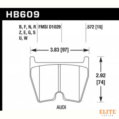 Колодки тормозные HB609N.572 HAWK HP Plus Brembo G / JBT FB8P
