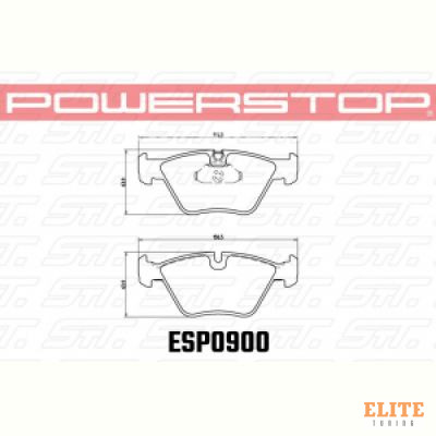 Колодки тормозные ESP0900 PowerStop EURO-STOP передние BMW 3' (E46), M3 (E46), 5 (E39), X3 (E83)