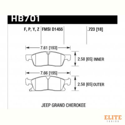 Колодки тормозные HB701Z.723 HAWK PC передние Jeep Grand Cherokee WK2/Dodge Durango 2011+