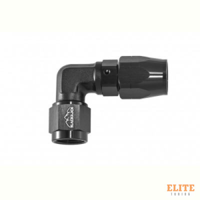 - 6 AN (6AN AN6) фитинг 90°, кованый, BLACKROCK LAB ЧЁРНЫЙ A06-090-6BK