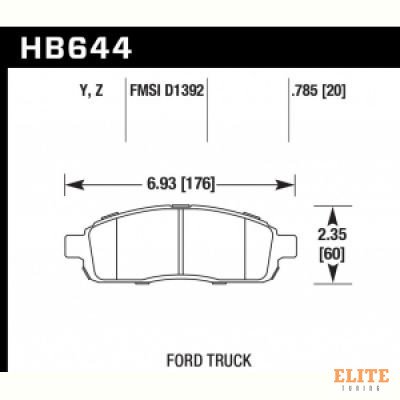 Колодки тормозные HB644Y.785 HAWK LTS Ford, F-150, 2008-2009