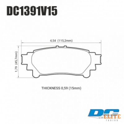 Колодки тормозные DC1391V15 DC brakes Street STR.S, задн. Lexus RX350 2013-> ; HIGHLANDER 2013->