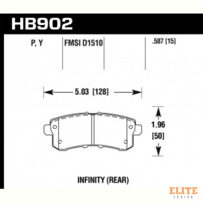 Колодки тормозные HB902Y.587 HAWK LTS Nissan Armada; INFINITI QX80;  задние