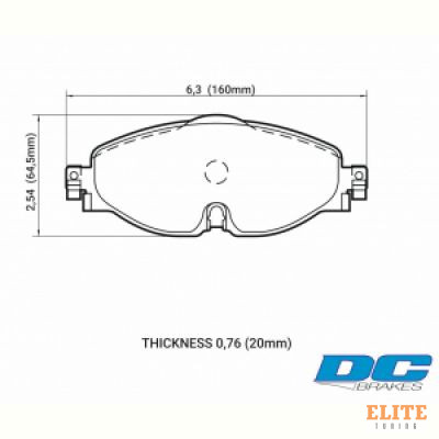 Колодки тормозные DC9005E20 DC Brakes RT.2, перед VW GOLF VII; Passat 3G; AUDI TT FV3; A3 8V1