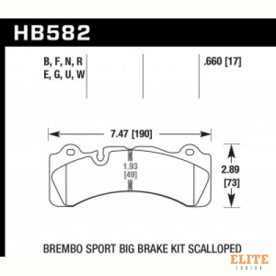 Колодки тормозные HB582E.660 HAWK Blue 9012 Brembo Scalloped 17 mm