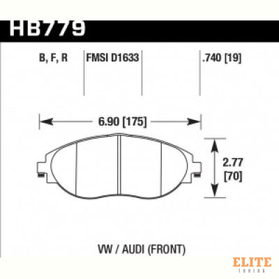 Колодки тормозные HB779Z.740 HAWK PC перед VW GOLF VII; Tiguan; A3 8V; Skoda Octavia, Kodiaq