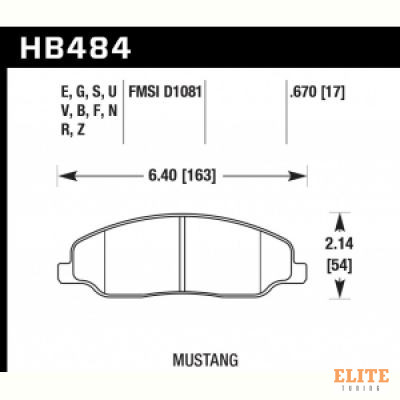 Колодки тормозные HB484N.670 HAWK HP Plus