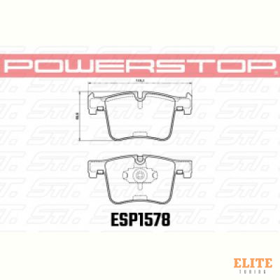 Колодки тормозные ESP1578 PowerStop EURO-STOP передние BMW 1 F20; 3 F30; 4 F32; X3 F25; X4 F26