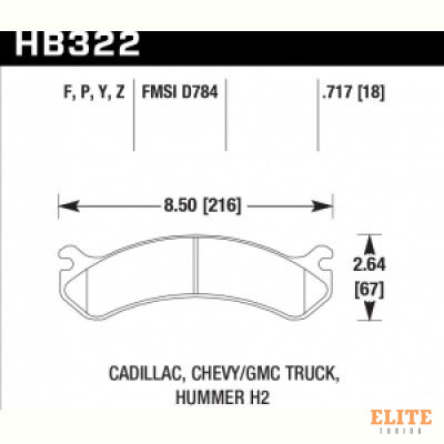 Колодки тормозные HB322P.717 HAWK SD передние Hummer H2 / CHEVROLET Suburban