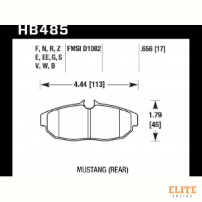 Колодки тормозные HB485F.656 HAWK HPS задние Mustang 2008->