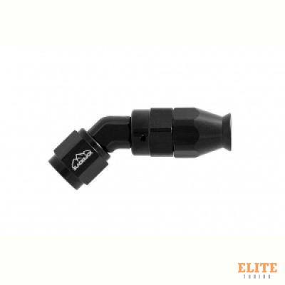 - 4 AN (4AN AN4) фитинг 45° D-04 алюминий BLACKROCK LAB T04-045-6BK тефлоноый шланг (600 серия)