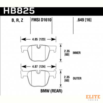 Колодки тормозные HB825Z.649 HAWK PC BMW 328i M Sport задние