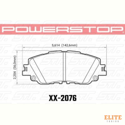 Колодки тормозные 36-2076 PowerStop Z36 перед TOYOTA CAMRY V70 2017-> LEXUS ES 2018->