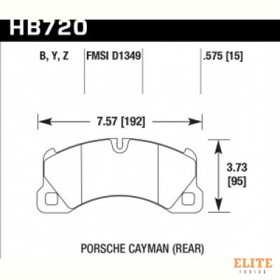 Колодки тормозные HB720Y.575 HAWK LTS; перед PORSCHE CAYENNE 955, 92A; PANAMERA; TOUAREG