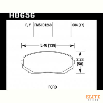 Колодки тормозные HB656Y.684 HAWK PC; MAZDA CX-7, CX-9 передние