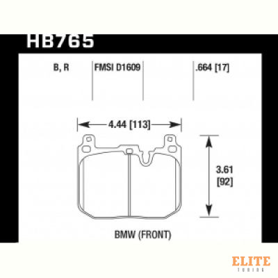 Колодки тормозные HB765G.664 HAWK DTC-60 BMW (Front)