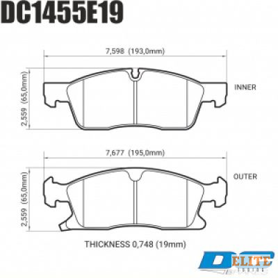 Колодки тормозные DC1455E19 DC Brakes RT.2 передние Jeep Grand Cherokee WK2/Dodge Durango 2