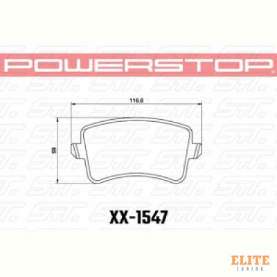Колодки тормозные 26-1547 PowerStop Z26 задние AUDI RS5; RS7; S7; S6; PORSCHE MACAN