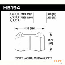 Колодки тормозные HB194Y.570 HAWK LTS  Brembo тип A, C, F / JBT CM4P1
