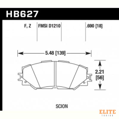 Колодки тормозные HB627F.690 HAWK HPS Toyota RAV4 2006-2013