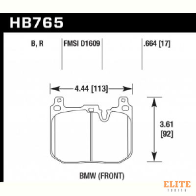 Колодки тормозные HB765U.664 HAWK DTC-70 BMW (Front)