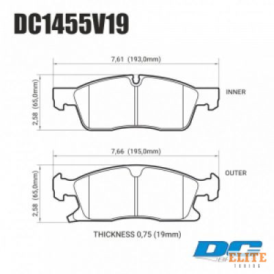 Колодки тормозные DC1455V19 DC Brakes Street HD, передние Jeep Grand Cherokee WK2/Dodge Durango 2
