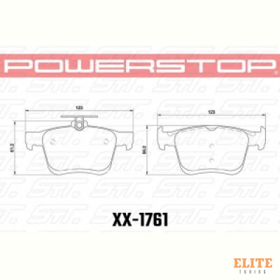 Колодки тормозные 23-1761 PowerStop Z23 задние A3 8V; TT 8S; GOLF 7; PASSAT 3G;