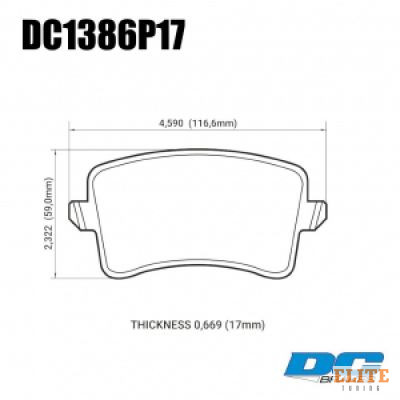Колодки тормозные DC1386P17 DC brakes Street STR.S+, задн. AUDI A5, A4, Q5, A6, A7, A8