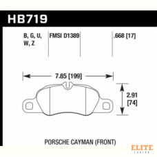 Колодки тормозные HB719Z.668 HAWK PC перед Porsche 911 (991), Cayman